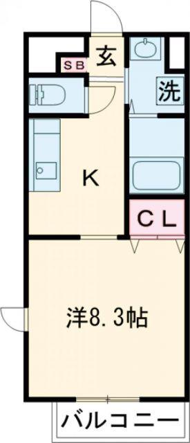 K SMART SHIROKO(1K/3階)の間取り写真