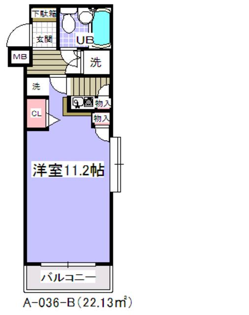 ローズガーデン36番館(ワンルーム/3階)の間取り写真
