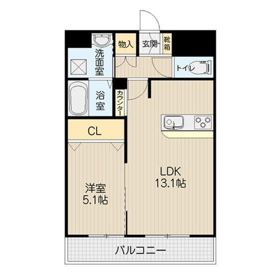 GRANDIA白川公園(1LDK/8階)の間取り写真