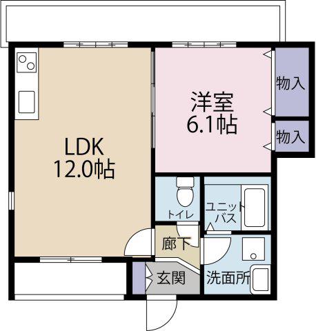 エターナルコート南青山(1LDK/2階)の間取り写真