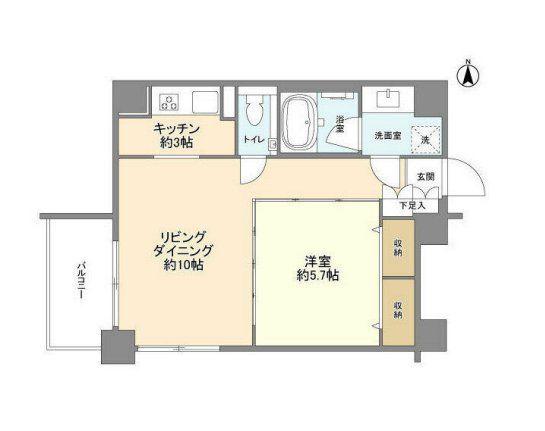 スタイリオ恵比寿スカイ(1LDK/3階)の間取り写真