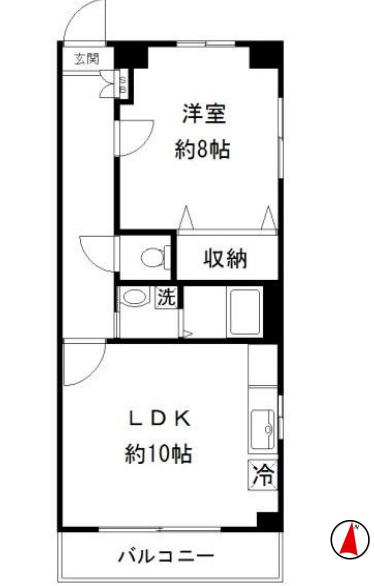 グランディス阿佐ヶ谷(1LDK/3階)の間取り写真