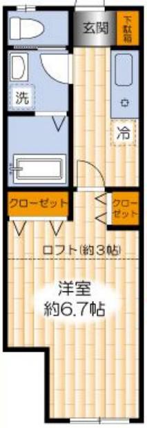 アイプロガーデン青戸(1K/1階)の間取り写真
