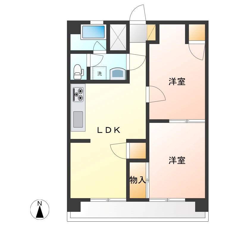アシスト第3宇都宮マンション(2LDK/3階)の間取り写真