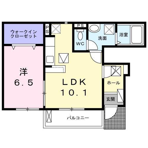グランディール(1LDK/1階)の間取り写真