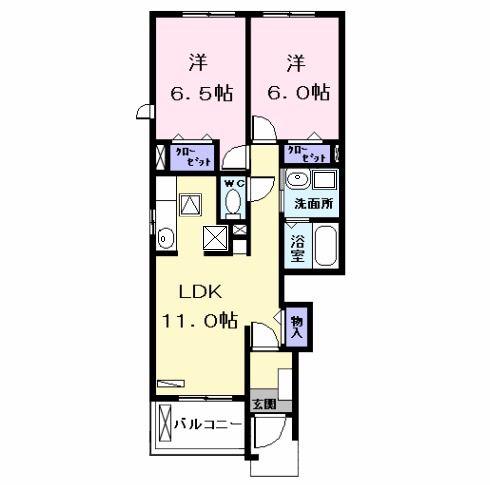 近鉄名古屋線 伏屋駅 徒歩15分 2階建 築17年(2LDK/1階)の間取り写真