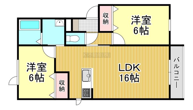 クラーク沼ノ端(2LDK/3階)の間取り写真