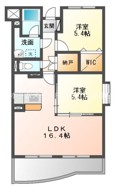 ヒラソール(2LDK/1階)の間取り写真