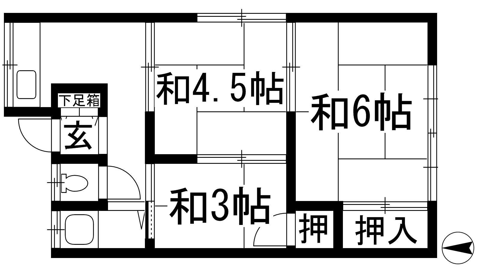 西河文化(3K/2階)の間取り写真