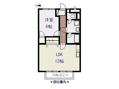 プランタン津崎(1LDK/2階)の間取り写真