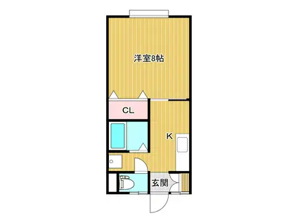 プレミール(1K/2階)の間取り写真