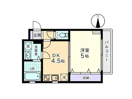 信開ラザール西公文名(1DK/4階)の間取り写真