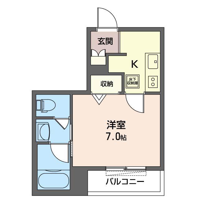 CRANE TERRACE(1K/1階)の間取り写真