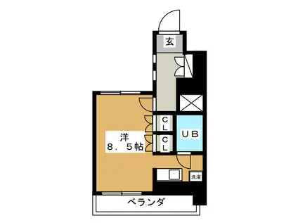 コスモ横浜吉野町(ワンルーム/10階)の間取り写真