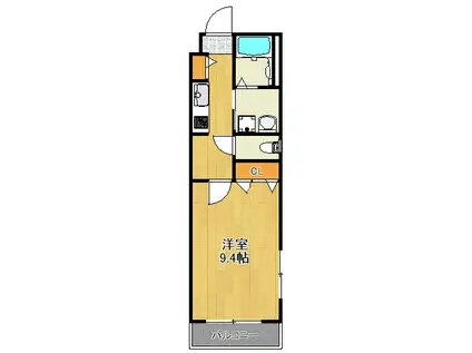 ミラガコート・妙蓮寺B棟(1K/1階)の間取り写真