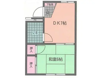 LNSハイツI(1DK/1階)の間取り写真