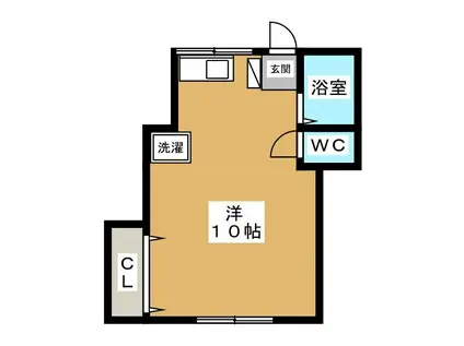 矢来タウンハウス(ワンルーム/2階)の間取り写真