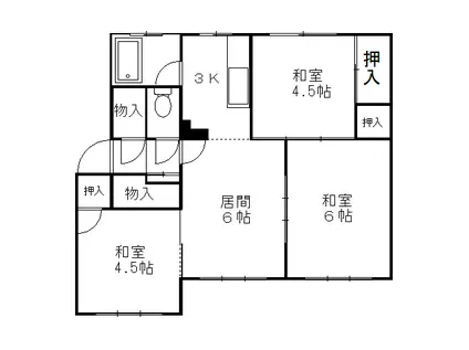 若草501マンション(3DK/4階)の間取り写真
