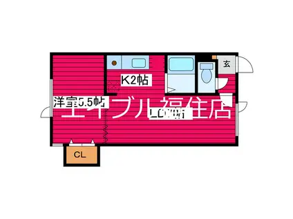 コンフォール札幌(1LDK/2階)の間取り写真