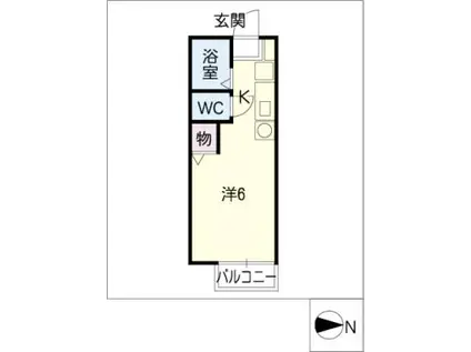 ピアセジュール(ワンルーム/1階)の間取り写真