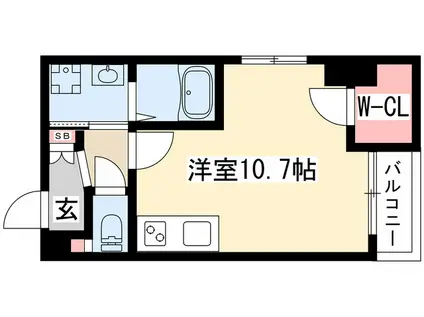 REXII茶屋ヶ坂(1K/3階)の間取り写真