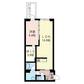 エターナル オリオン(1LDK/6階)の間取り写真