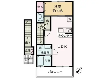 YKアパート(1LDK/2階)の間取り写真