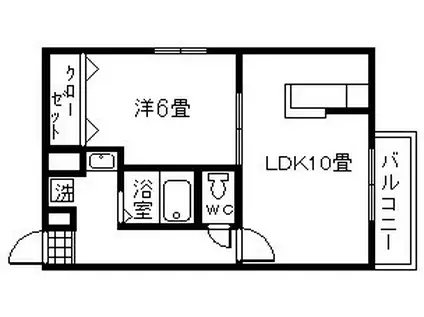 シャノワール(1LDK/3階)の間取り写真