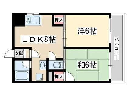 マッセ新大阪ハイツ旧館(2LDK/5階)の間取り写真