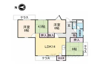 平成朱雀第一31号棟(4LDK/1階)の間取り写真