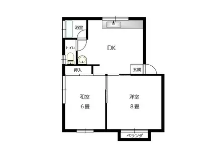 メゾンダイコーA(2DK/1階)の間取り写真