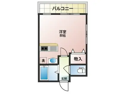 カーサ小松原(1K/2階)の間取り写真