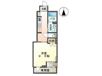 アヴァンセ太田(1K/1階)の間取り写真