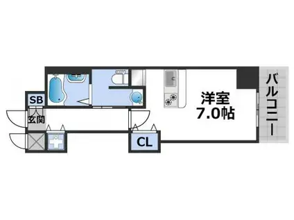 エクセレント高津(ワンルーム/8階)の間取り写真