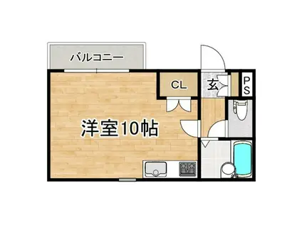 メゾン・マンケンI(ワンルーム/3階)の間取り写真