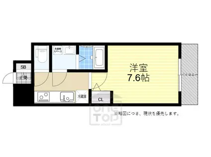 S-RESIDENCE江坂LIBLE(1K/3階)の間取り写真