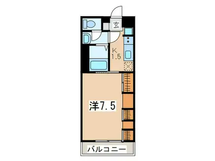 リブリ・フローラ東林間(1K/2階)の間取り写真