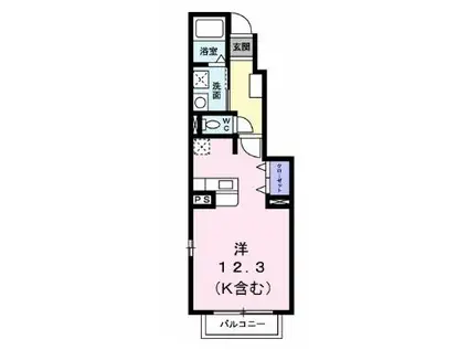 クラール大高 B(ワンルーム/1階)の間取り写真