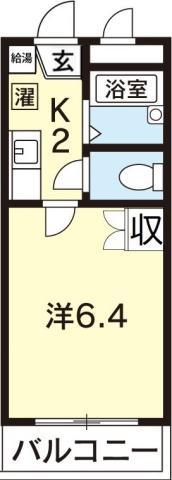 ハイツ米田(1K/1階)の間取り写真