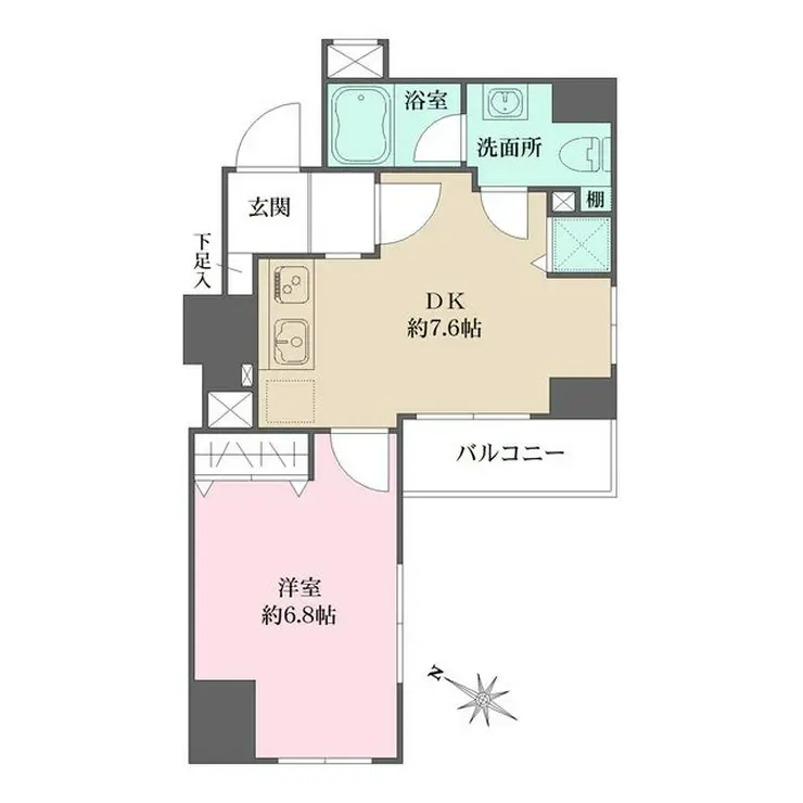 スパッジオ蔵前 6階階 間取り