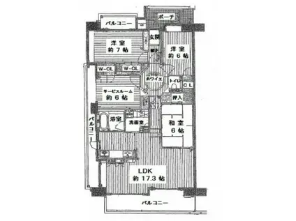 フローレンス緑井グランドアーク弐番館(3LDK/13階)の間取り写真