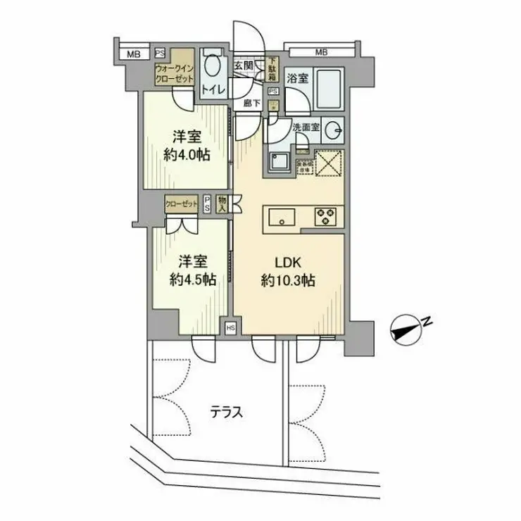 オープンレジデンシア恵比寿コート 1階階 間取り