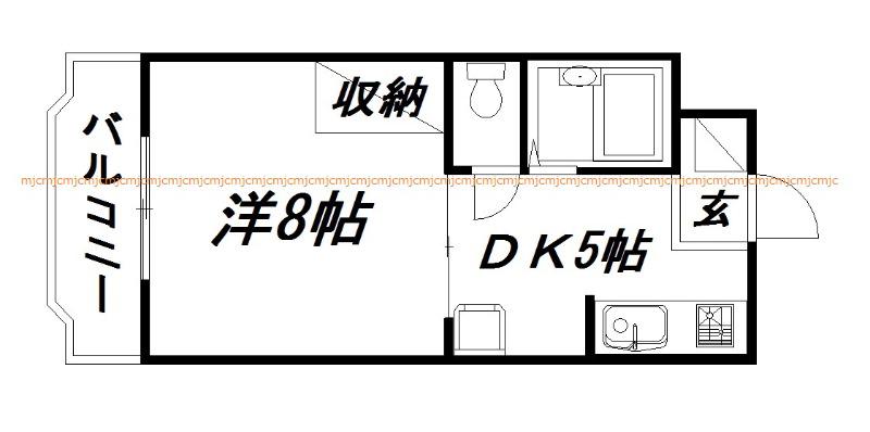 マンションエメロード(1DK/2階)の間取り写真