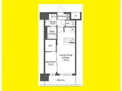 コンフォリア・リヴ新大阪西宮原ソルテラス(1LDK/8階)の間取り写真