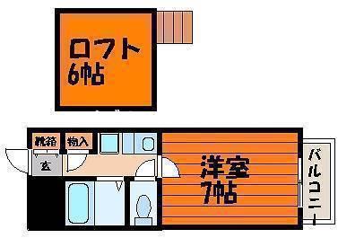 アップルハウス十日市(1K/1階)の間取り写真