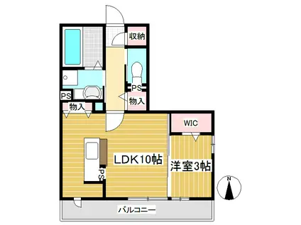 ルピナ上田駅前(1LDK/3階)の間取り写真