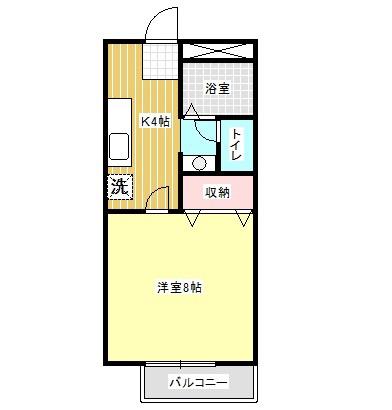 ラ イシュタール(1K/2階)の間取り写真
