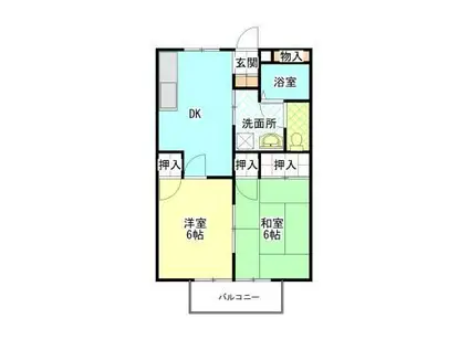 マニーハイツ(2DK/1階)の間取り写真