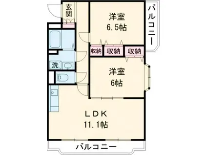 クレスト(2LDK/2階)の間取り写真