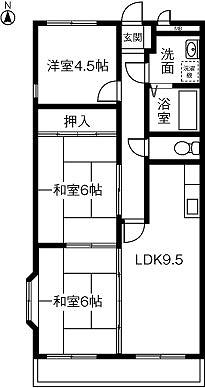 シャレール(3LDK/2階)の間取り写真
